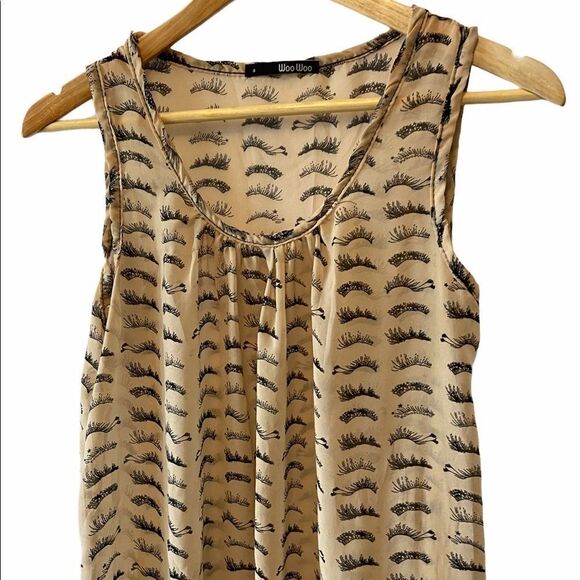 Nude Eyelash Print Light Weight Tank Dress 8 - Picture 5 of 9